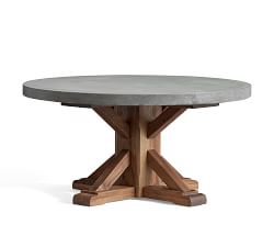 Abbott Concrete &amp; Acacia Round Outdoor Coffee Table (36&quot;)