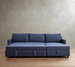 Pacifica Slim Arm Trundle Chaise Sleeper Sectional - Storage Available (99&quot;)