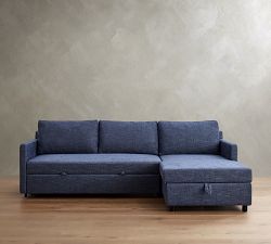 Pacifica Slim Arm Trundle Chaise Sleeper Sectional - Storage Available (99&quot;)