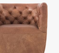 Mia Leather Swivel Chair