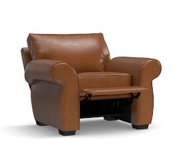 Pearce Roll Arm Leather Recliner