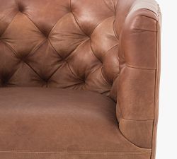 Mia Leather Swivel Chair