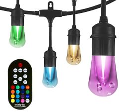 Color Changing Outdoor LED String Lights - Black