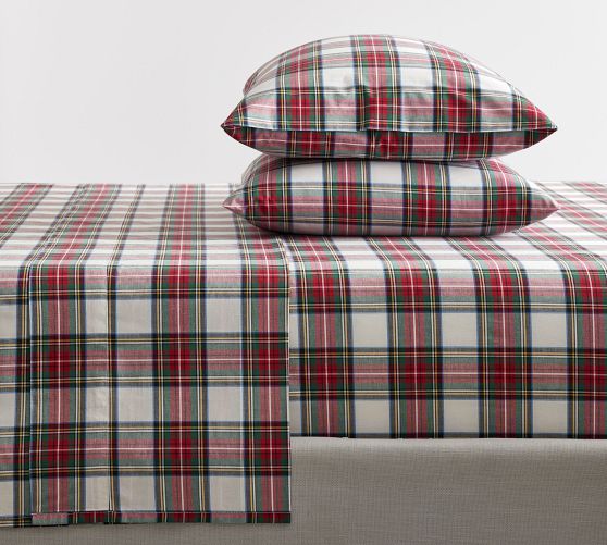 Stewart Plaid Organic Percale Sheet Set