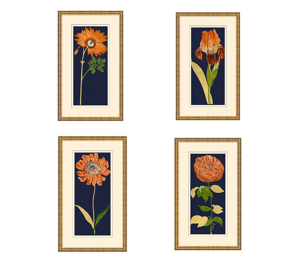 Gold Leaf Flower Framed Prints