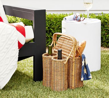 Pottery Barn Classic Woven selling Picnic Basket