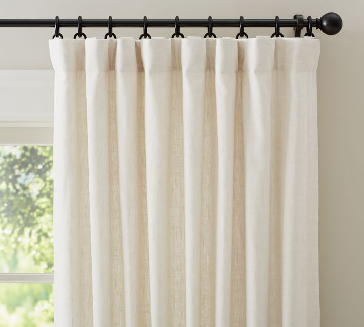 Pottery barn Emery Linen Blackout Curtain 3 hot in 1 pole top 100” x 96” NWT