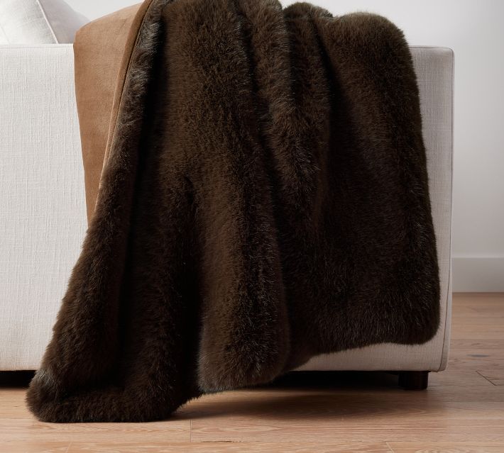 Faux Fur Mink Throw Pottery Barn