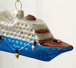 Mercury Glass Cruise Ship Ornament