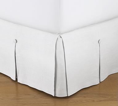 Pleated Button Cotton Bed Skirt Pottery Barn