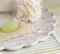 Round Marble Petal Trays