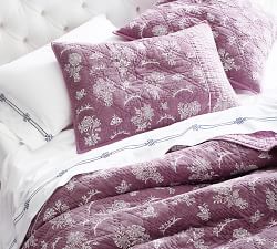 Emilia Embroidered Organic Percale Pillowcases - Set of 2