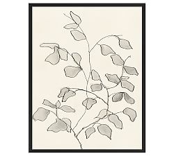 Charcoal Leaves Framed Print