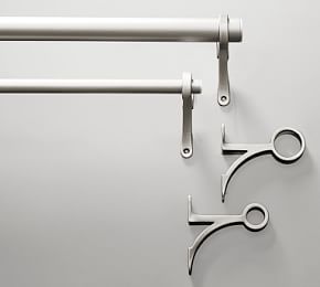 Pewter Curtain Rod & Wall Bracket | Pottery Barn