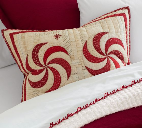 Peppermint Swirls Reversible Quilted Sham