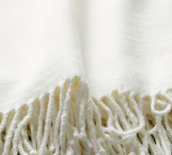 Personalized Hand-Knotted Fringe Throw Blanket