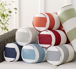 PB Classic Striped Outdoor Bolster Pillow