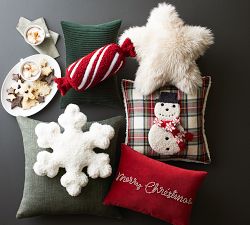 Sherpa Snowflake Shaped Pillow