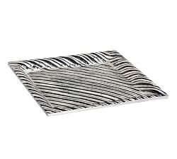 Striped Black and White Ceramic Tray