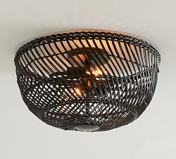 Flora Outdoor All-Weather Wicker Flush Mount (17'')