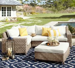 Torrey All-Weather Wicker Sectional Ottoman (37&quot;)