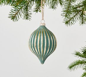 Gold Ribbed Finial Ornament | Pottery Barn