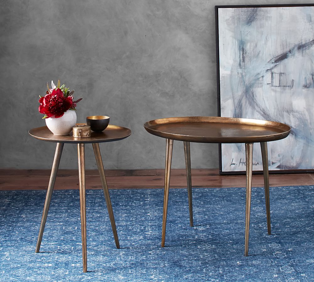 Euclid Round Metal End Table (25") | Pottery Barn