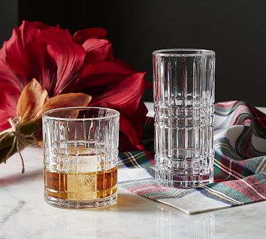 12 Oz- Stewart Plaid Cocktail Glasses - Set of 4
