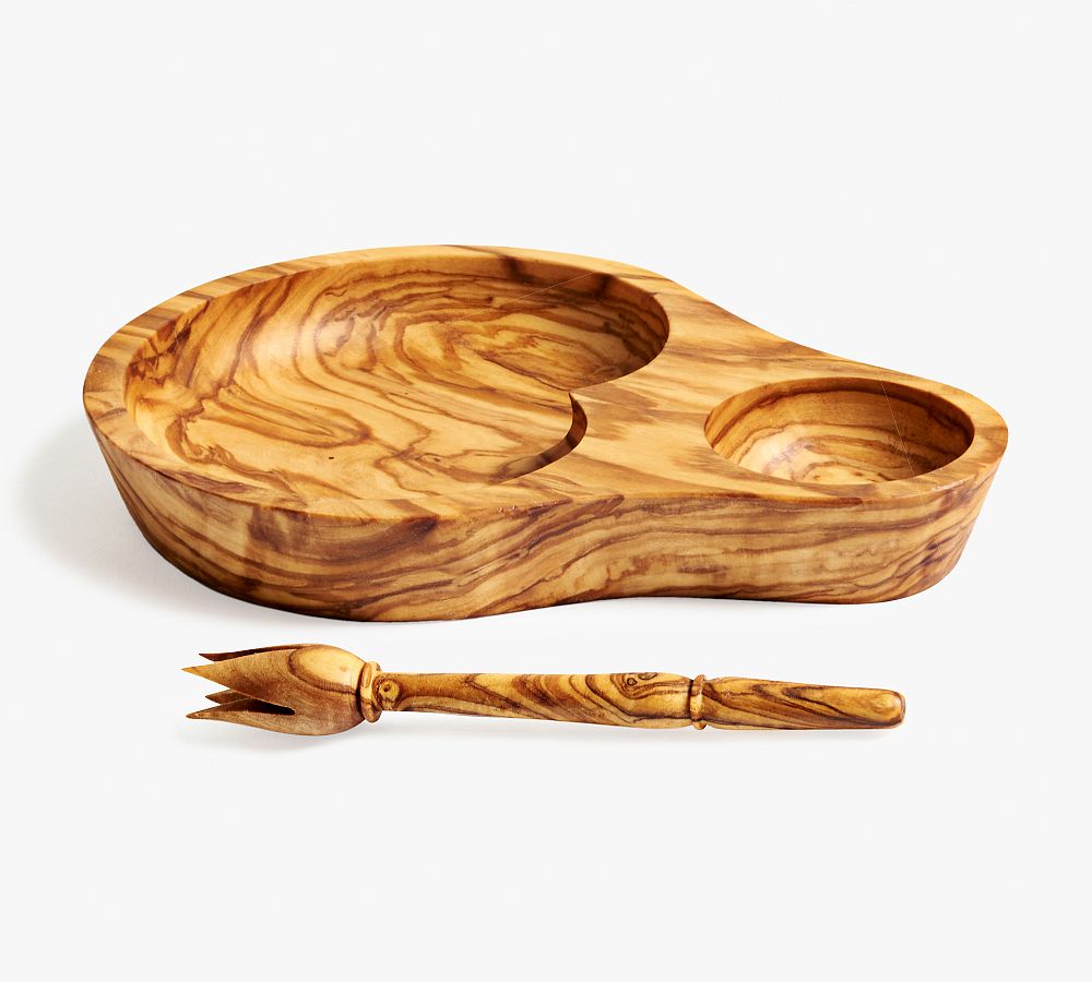 Olive Wood Olive Serve Set