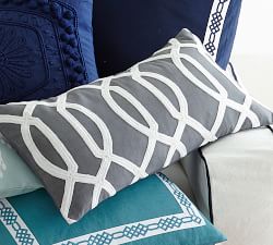 Trellis Embroidered Pillow Cover