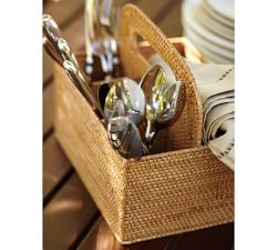 Tava Rattan Flatware Caddy 