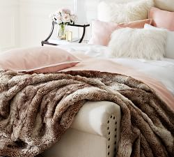 Faux Fur Ombre Throw Blanket