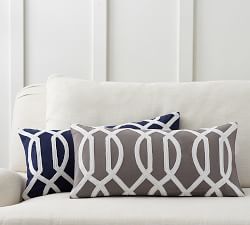 Trellis Embroidered Pillow Cover