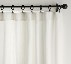 Custom Belgian Flax Linen Blackout Curtain - Ivory | Pottery Barn