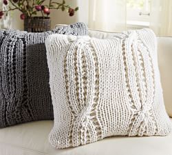 Chunky Cable Handknit Pillow Cover