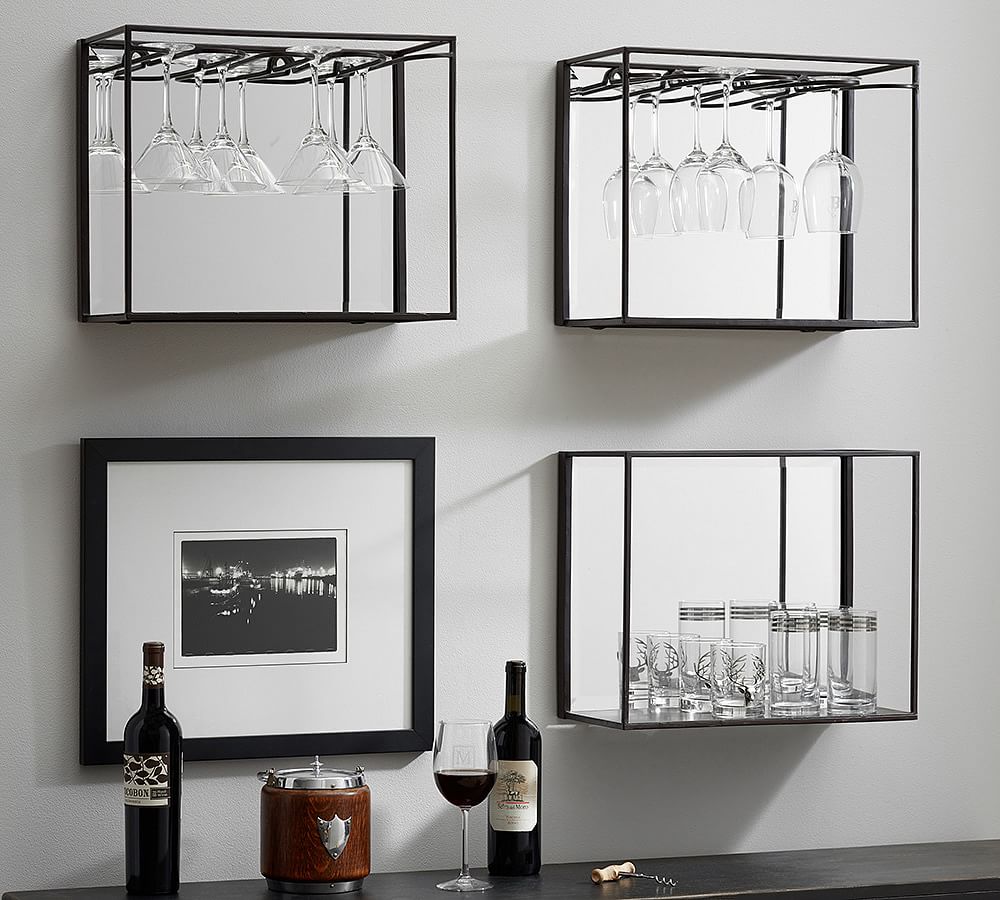 Mirrored Entertaining Shelves