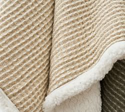 Waffle Sherpa Back Throw Blanket