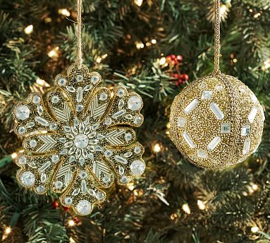 Beaded Jewel Christmas Ornaments | Pottery Barn