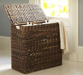 Seagrass Divided Hamper & Liner- Havana | Pottery Barn