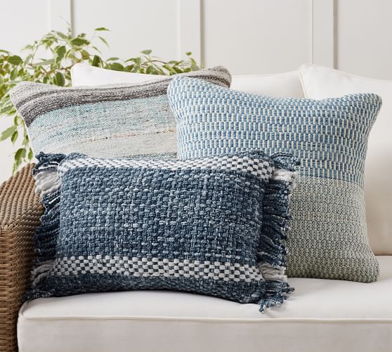 Outdoor pillows fashion blue