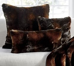 Faux Fur Pillow Cover - Brown Bear