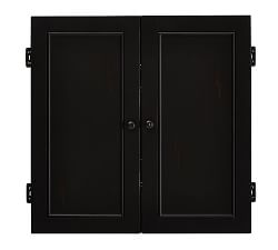 Dartboard Wood Cabinet Game Set - Black