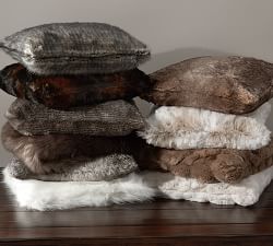 Faux Fur Pillow Cover - Brown Bear