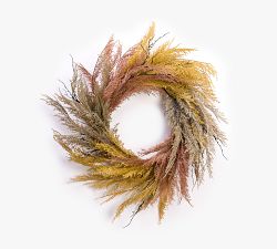 Faux Fall Grass Wreath &amp; Garland