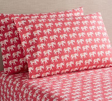 Ellie Elephant Print Cotton Sheet - Ellie Elephant Print Cotton Sheet Set M 
