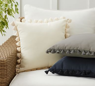 Tassel Trim Outdoor Pillow Pottery Barn