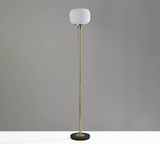 Nausica Ribbed Glass Floor Lamp (58") Pottery Barn