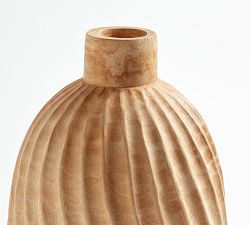 Hand-Carved Twisted Wood Vases