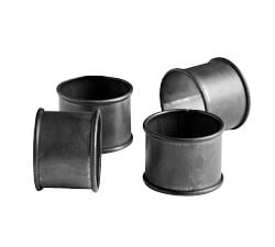 Blackened Galvanized Napkin Rings, Set of 4