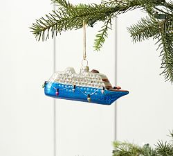 Mercury Glass Cruise Ship Ornament